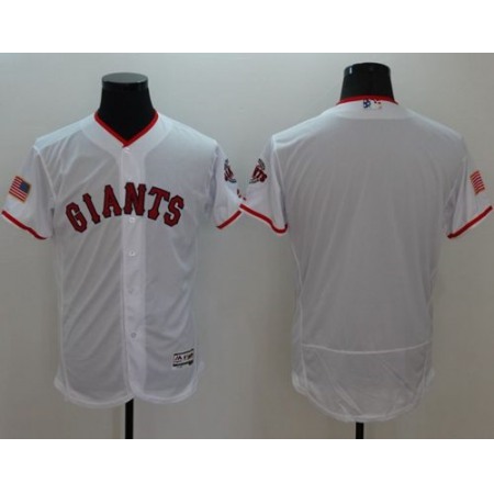 Giants Blank White Fashion Stars & Stripes Flexbase Authentic Stitched MLB jerseys