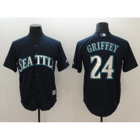 Men's MLB Seattle Mariners #24 Ken Griffey Jr. Navy Cool Base Jersey