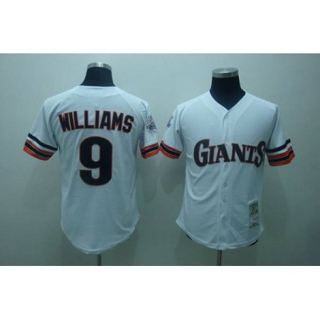 Mitchell and Ness Giants #9 Matt Williams Stitched White Throwback MLB Jersey