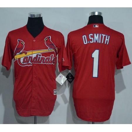 Cardinals #1 Ozzie Smith Red New Cool Base Stitched MLB Jersey