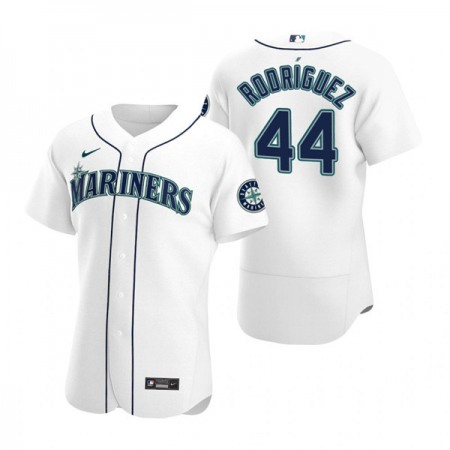 Men's Seattle Mariners 44 Julio Rodriguez White Flex Base Stitched Jersey