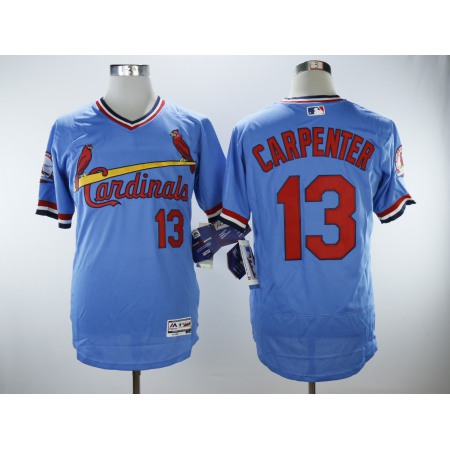 Men's St.Louis Cardinals #13 Matt Carpenter Light Blue Cooperstown Collection Flexbase Stitched MLB Jersey