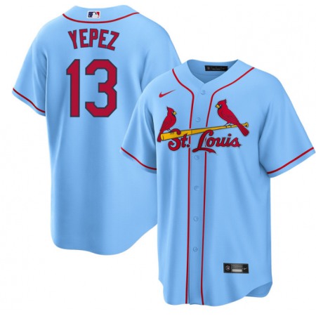 Men's St. Louis Cardinals #13 Juan Yepez Blue Cool Base Stitched Jersey