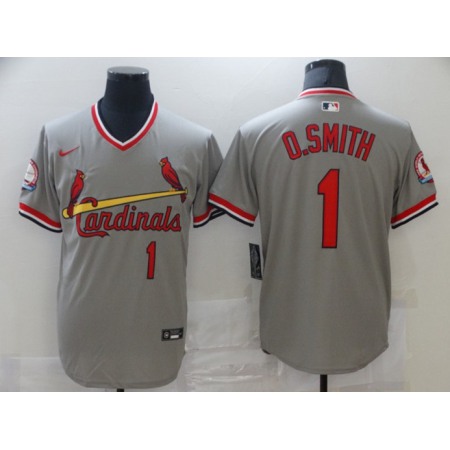 Men's St. Louis Cardinals #1 Ozzie Smith Grey Cool Base Stitched Jersey