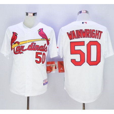 Cardinals #50 Adam Wainwright White Stitched MLB Jersey