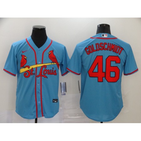 Men's St. Louis Cardinals #46 Paul Goldschmidt Blue Cool Base Stitched MLB Jersey