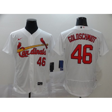 Men's St. Louis Cardinals #46 Paul Goldschmidt White Flex Base Stitched MLB Jersey