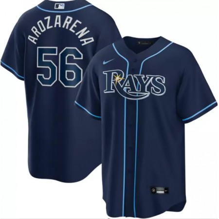 Men's Tampa Bay Rays #56 Randy Arozarena Navy Cool Base Stitched Baseball Jersey