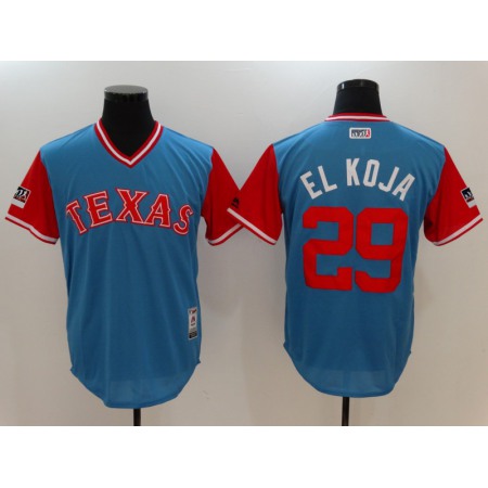 Men's Texas Rangers #29 Adrian Beltre "El Koja" Majestic Royal/Light 2018 Players' Weekend Stitched MLB Jersey