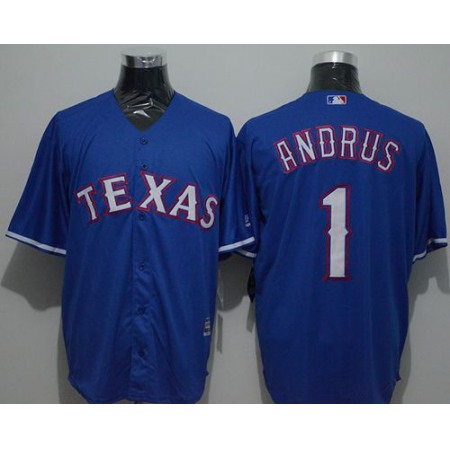 Rangers #1 Elvis Andrus Blue New Cool Base Stitched MLB Jersey