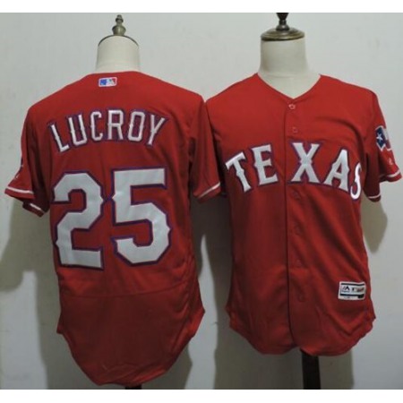 Rangers #25 Jonathan Lucroy Red Flexbase Authentic Collection Stitched MLB Jersey