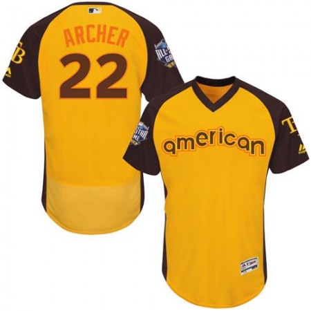 Rays #22 Chris Archer Gold Flexbase Authentic Collection 2016 All-Star American League Stitched MLB Jersey