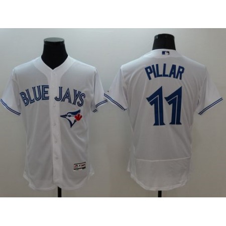 Blue Jays #11 Kevin Pillar White Flexbase Authentic Collection Stitched MLB Jersey