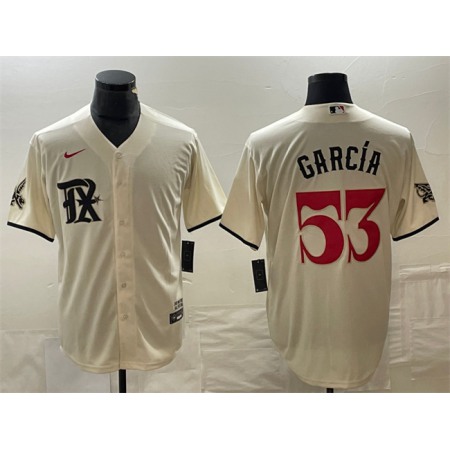 Men's Texas Rangers #53 Adolis Garcia Cream City Connect Cool Base Stitched Baseball Jersey