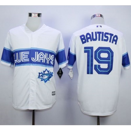 Blue Jays #19 Jose Bautista White Exclusive New Cool Base Stitched MLB Jersey