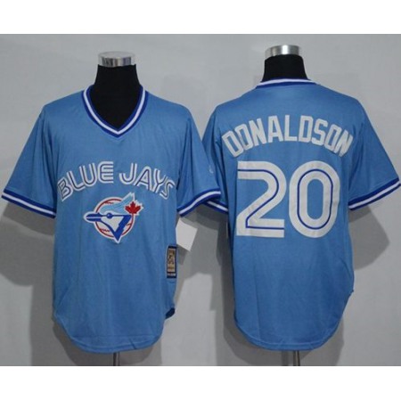 Blue Jays #20 Josh Donaldson Light Blue Cooperstown Throwback Stitched MLB Jersey