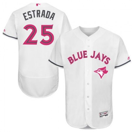 Blue Jays #25 Marco Estrada White Flexbase Authentic Collection 2016 Mother's Day Stitched MLB Jersey