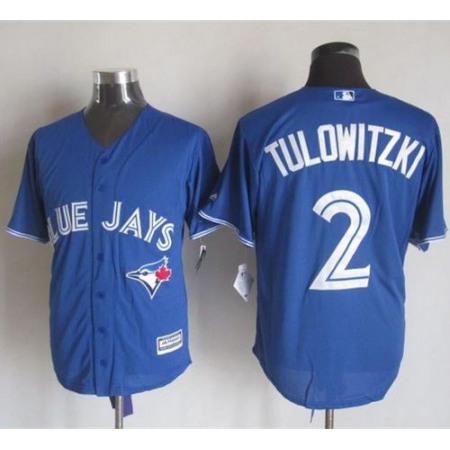 Blue Jays #2 Troy Tulowitzki Blue New Cool Base Stitched MLB Jersey