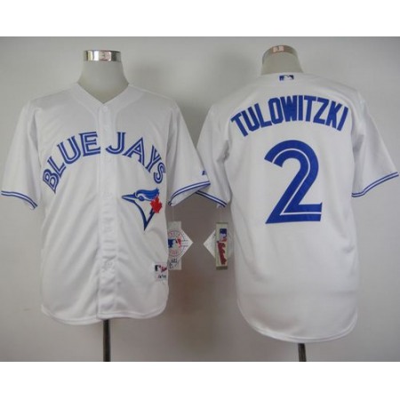 Blue Jays #2 Troy Tulowitzki White Cool Base Stitched MLB Jersey