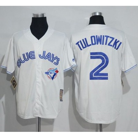Blue Jays #2 Troy Tulowitzki White Cooperstown Throwback Stitched MLB Jersey