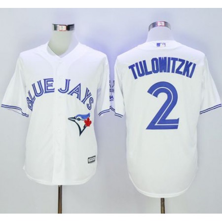 Blue Jays #2 Troy Tulowitzki White New Cool Base 40th Anniversary Stitched MLB Jersey