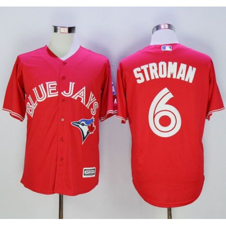 Blue Jays #6 Marcus Stroman Red New Cool Base 40th Anniversary Stitched MLB Jersey