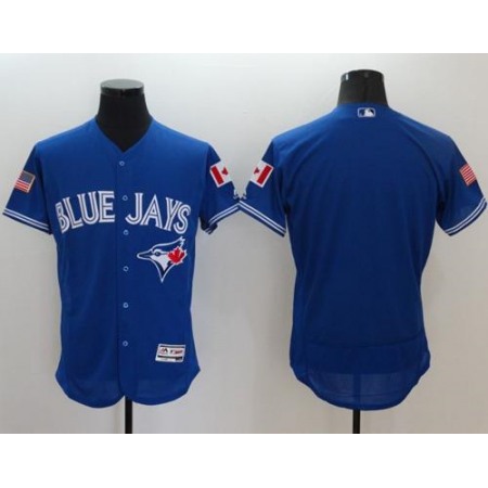 Blue Jays Blank Blue Fashion Stars & Stripes Flexbase Authentic Stitched MLB Jersey