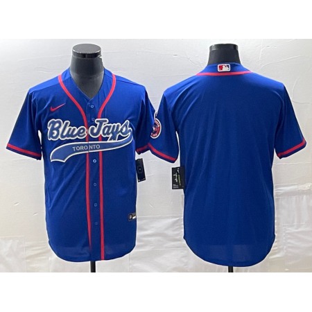 Men's Toronto Blue Jays Blank Royal Cool Base Stitched Baseball Jersey