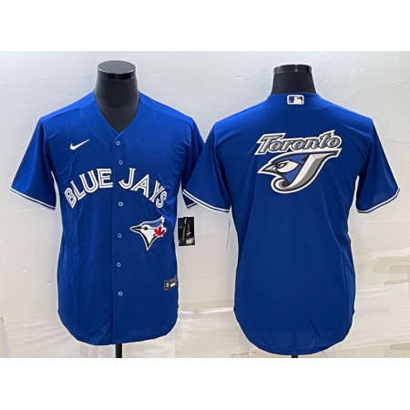 Men's Toronto Blue Jays Royal Team Big Logo Cool Base Stitched Baseball Jersey