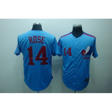 Mitchell and Ness Expos #14 Pete Rose Blue Stitched Throwback MLB Jersey