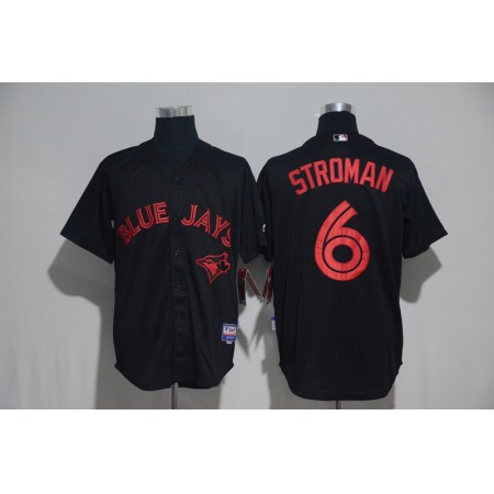Toronto Blue Jays #6 Marcus Stroman Black Strip Stitched MLB Jersey