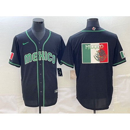 Men's Mexico Baseball 2023 Black World Baseball Big Logo Classic Stitched Jersey