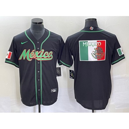 Men's Mexico Baseball 2023 Black World Baseball Classic Team Big Logo Stitched Jersey