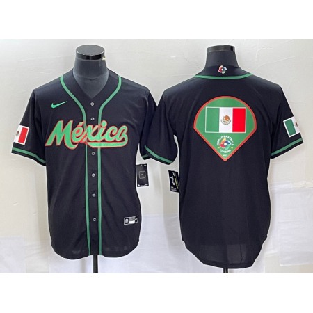 Men's Mexico Baseball 2023 Black World Baseball Classic Team Big Logo Stitched Jersey