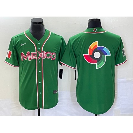 Men's Mexico Baseball 2023 Green World Baseball Classic Team Big Logo Stitched Jersey