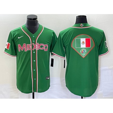 Men's Mexico Baseball 2023 Green World Baseball Classic Team Big Logo Stitched Jersey