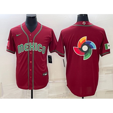 Men's Mexico Baseball 2023 Red World Baseball Big Logo Classic Stitched Jersey