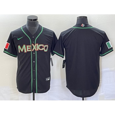 Men's Mexico Baseball Blank 2023 Black World Baseball Classic Stitched Jersey