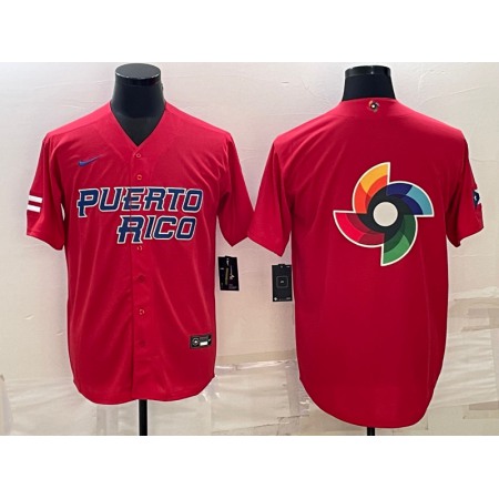 Men's Puerto Rico Baseball 2023 Red World Baseball Big Logo Classic Stitched Jersey