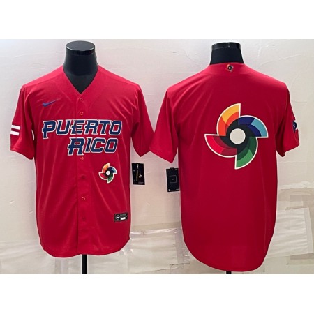 Men's Puerto Rico Baseball 2023 Red World Baseball Big Logo Classic Stitched Jersey