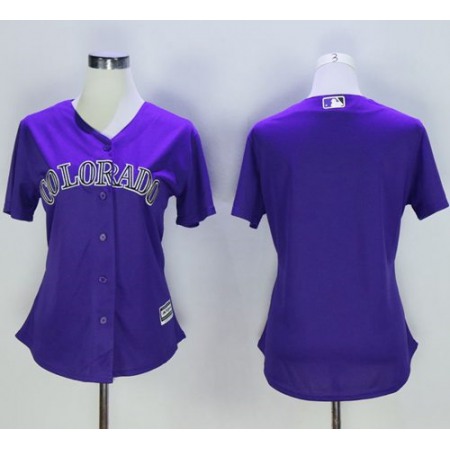 Rockies Blank Purple Women's Alternate Stitched MLB Jersey