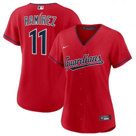 Women's Cleveland Guardians #11 Jose Ramirez Stitched Baseball Jersey(Run Small)