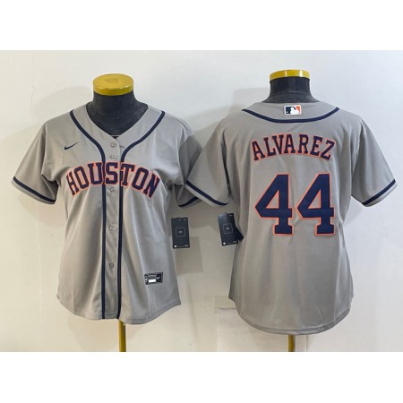 Women's Houston Astros #44 Yordan Alvarez Gray Cool Base Stitched Baseball Jersey(Run Small)