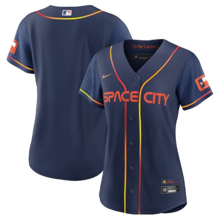 Women's Houston Astros Blank 2022 Navy City Connect Stitched Jersey(Run Small)