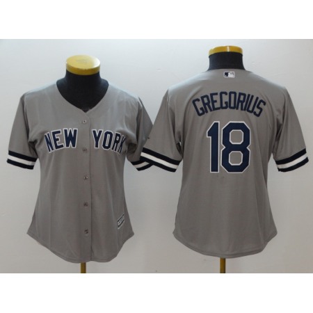 Women's New York Yankees #18 Didi Gregorius Gray Cool Base Stitched MLB Jersey