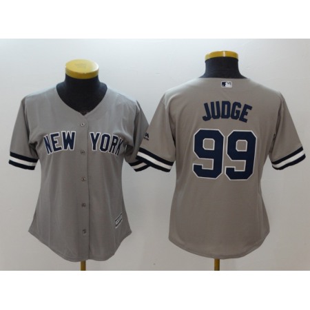 Women's New York Yankees #99 Aaron Judge Gray Cool Base Stitched MLB Jersey