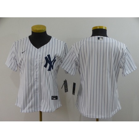 Women's New York Yankees Blank White Cool Base Stitched Jersey(Run Small)