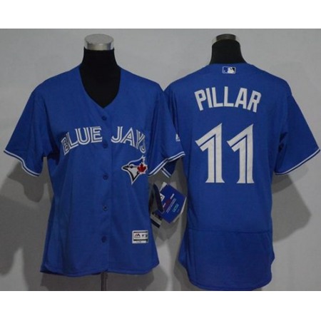 Blue Jays #11 Kevin Pillar Blue Flexbase Authentic Women's Stitched MLB Jersey
