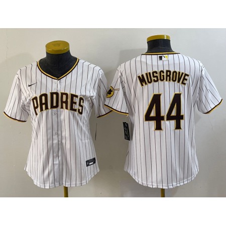 Women's San Diego Padres #44 Joe Musgrove White Stitched Baseball Jersey(Run Small)