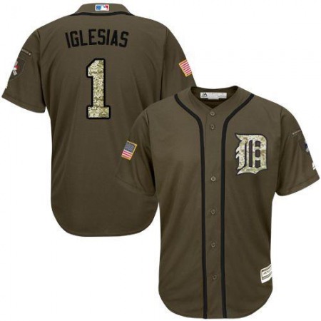 Tigers #1 Jose iglesias Green Salute to Service Stitched Youth MLB Jersey